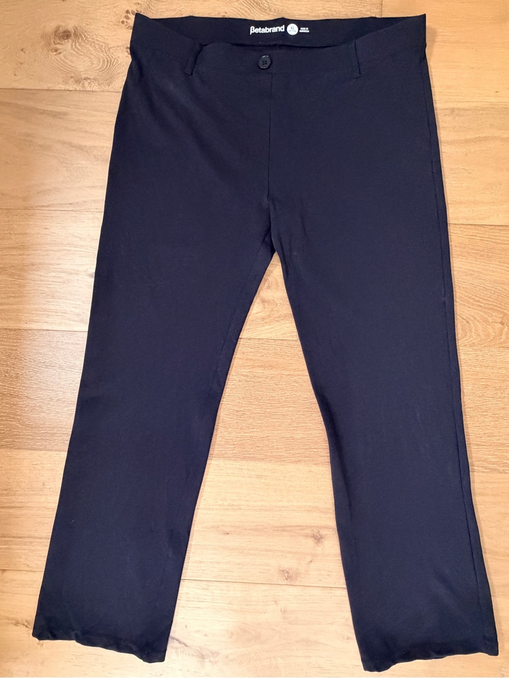 Betabrand Dress Pant Yoga Pants Black Straight Leg Stretch Petite XL Comfortable